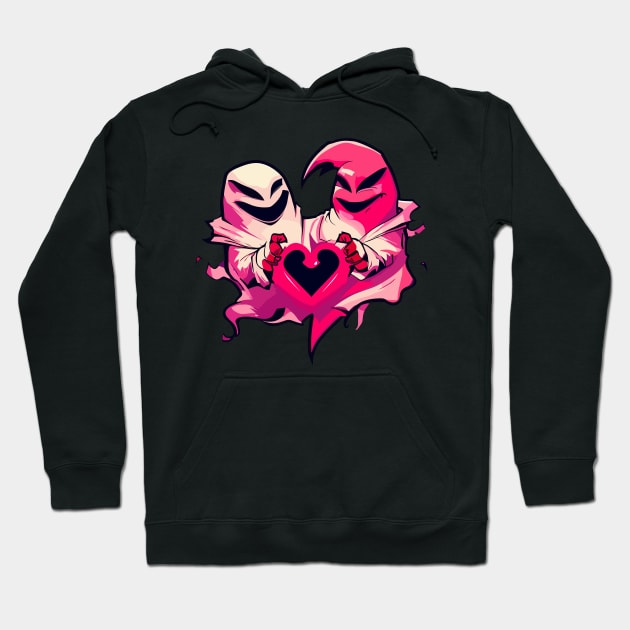 Two pink Ghosts Hoodie by TomFrontierArt